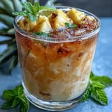 Icy pineapple coconut agua fresca served in chilled glasses, blending sweet pineapple with creamy coconut water for a perfect summer beverage.