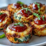 Delicious baked zucchini pizza bites, oven-finished with bubbly cheese and herbs.