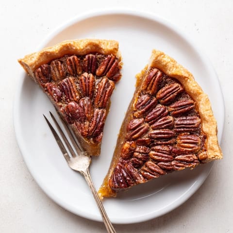 Golden-brown pecan pie cooling on a wire rack, featuring a buttery crust and caramelized pecans, perfect for Thanksgiving or holiday gatherings.