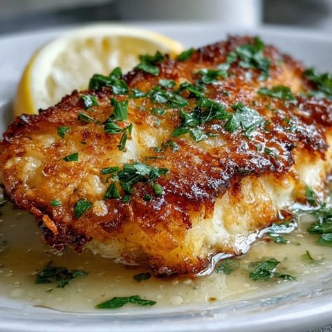 Flounder Meunière, a classic French dish, glistening with rich brown butter sauce.