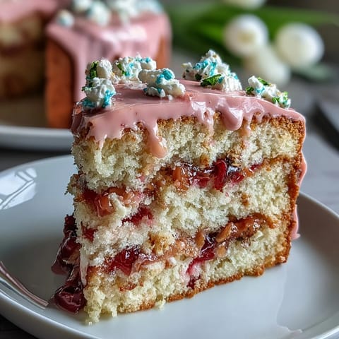 Spring Ombre Cake pastel pink yellow