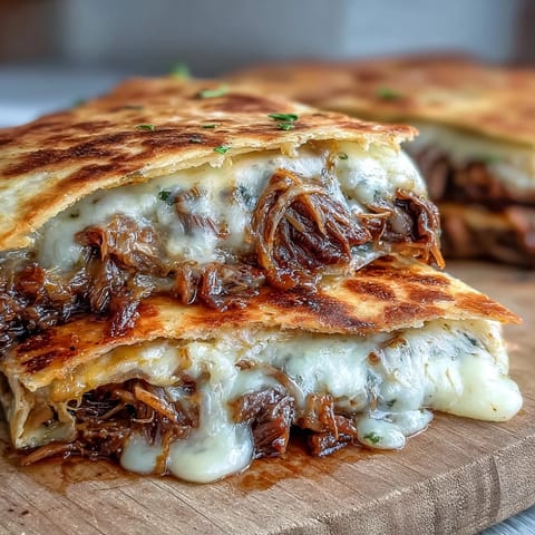 Golden-brown Cinco de Mayo Birria Quesadillas with cheese and tender shredded beef.