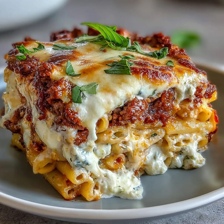 A golden-brown Freezer Make-Ahead Baked Ziti with bubbling cheese, perfect for busy families.