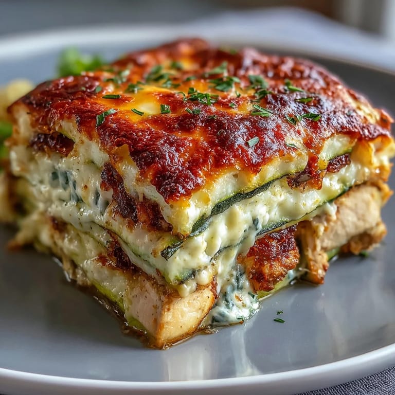 The creamy Greek yogurt blend and layered zucchini slices promise a satisfying family meal.