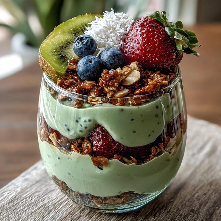 Wholesome Fiber-Rich Avocado Chia Pudding Parfait, a vibrant breakfast treat.