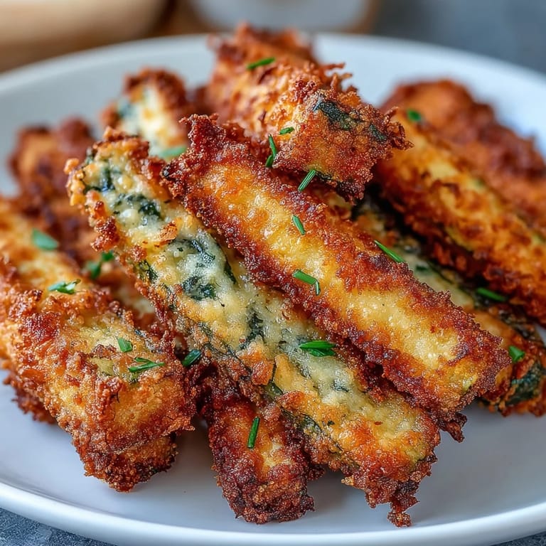 Delicious crispy Parmesan zucchini fries with an herb-infused, crunchy coating.