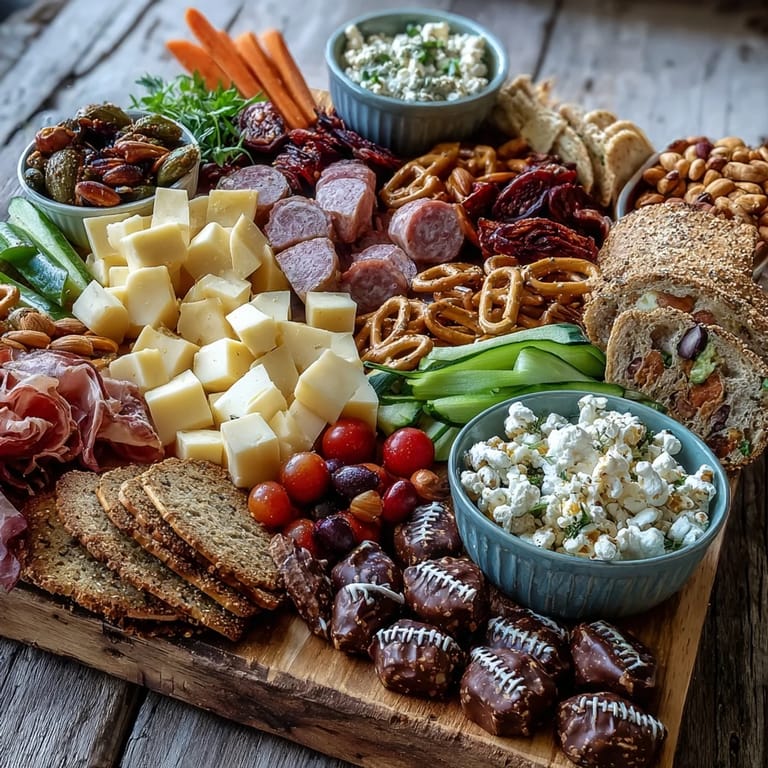 Vibrant September Football Snack Board perfect for game day with dips and veggies.