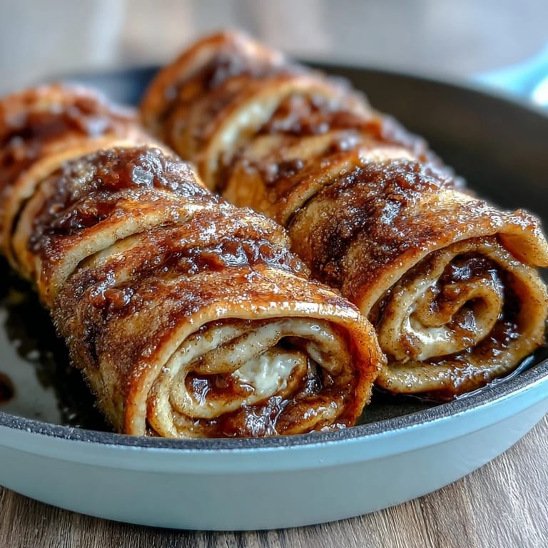 Warm, sweet Apple Butter Breakfast Roll-Ups ready to be sliced and served.