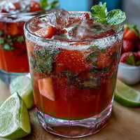 Refreshing watermelon lime sparkling punch with vibrant mint and lime slices, served over ice in a clear pitcher.