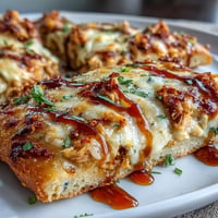 Spicy chili crisp tuna melt flatbread with gooey cheese, ready to eat.