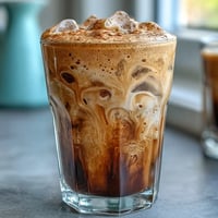 Creamy, spiced pumpkin spice cold foam crowns a refreshing iced coffee.